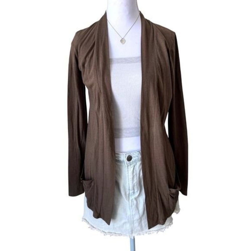 American Eagle Open Front Cardigan Y2K Brown Draped Bella Swan Boho Small